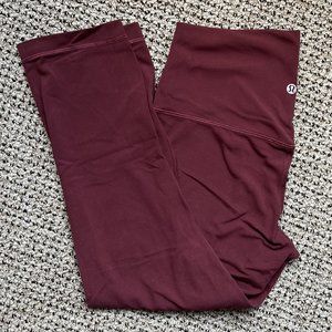 Lululemon Align High-Rise Crop 21" Red Merlot Size 8